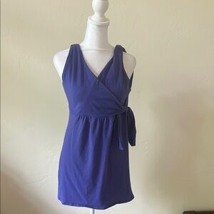Athleta Deep Blue Sleeveless V-neck, Tunic Top. Medium